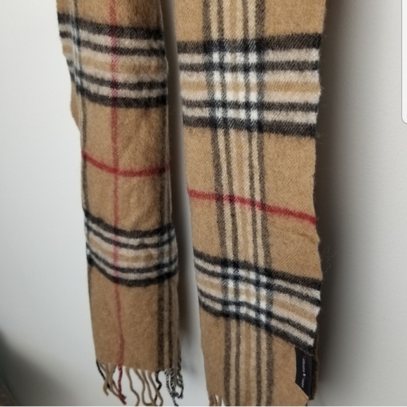 Valentin Fraas 100% pure lamb's wool brown plaid fringe scarf - Picture 2 of 9